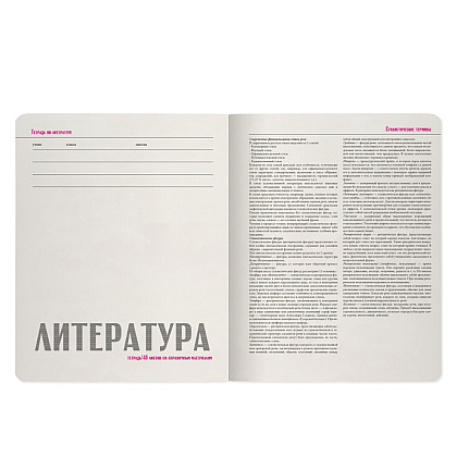 Тетрадь "Зверобудни. Литература", A5, 48 листов, линейка, черный - 2