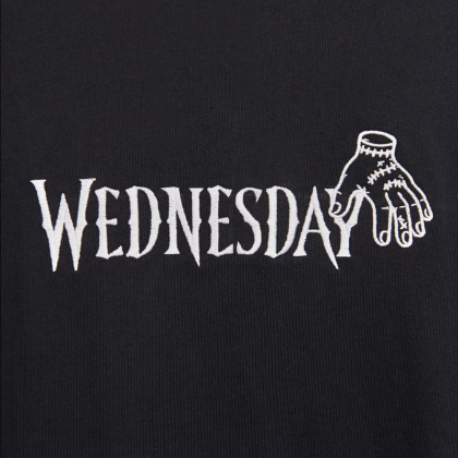 Набор сувенирный «Футболка оверсайз «We wear black», унисекс, черный, XS-S + Стикерпак «Wednesday», А6» - 5