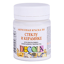 Краска акриловая по стеклу и керамике "Декола", 104 белая, 50 мл., банка