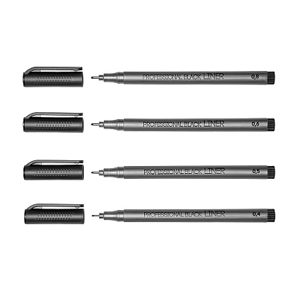 Набор ручек капиллярных "Professional Fine Liners", 4 штуки - 4