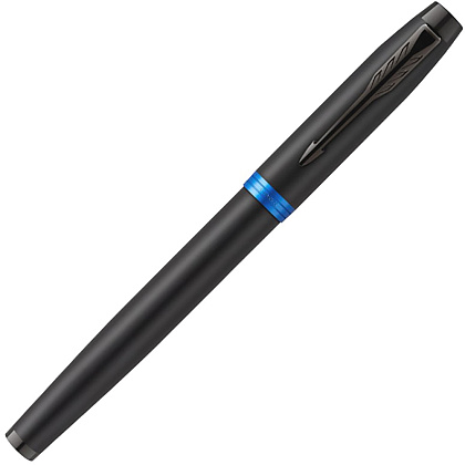 Ручка-роллер Parker "IM Vibrant Rings T315 Marine Blue PVD", 0,5 мм, черный, синий, стерж. черный - 4
