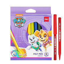 Фломастеры Deli "Paw Patrol", 12 штук, ассорти