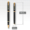 Ручка-роллер Parker "IM Black Lacquer GT", 0.5 мм, черный, золотистый, стерж. черный - 6