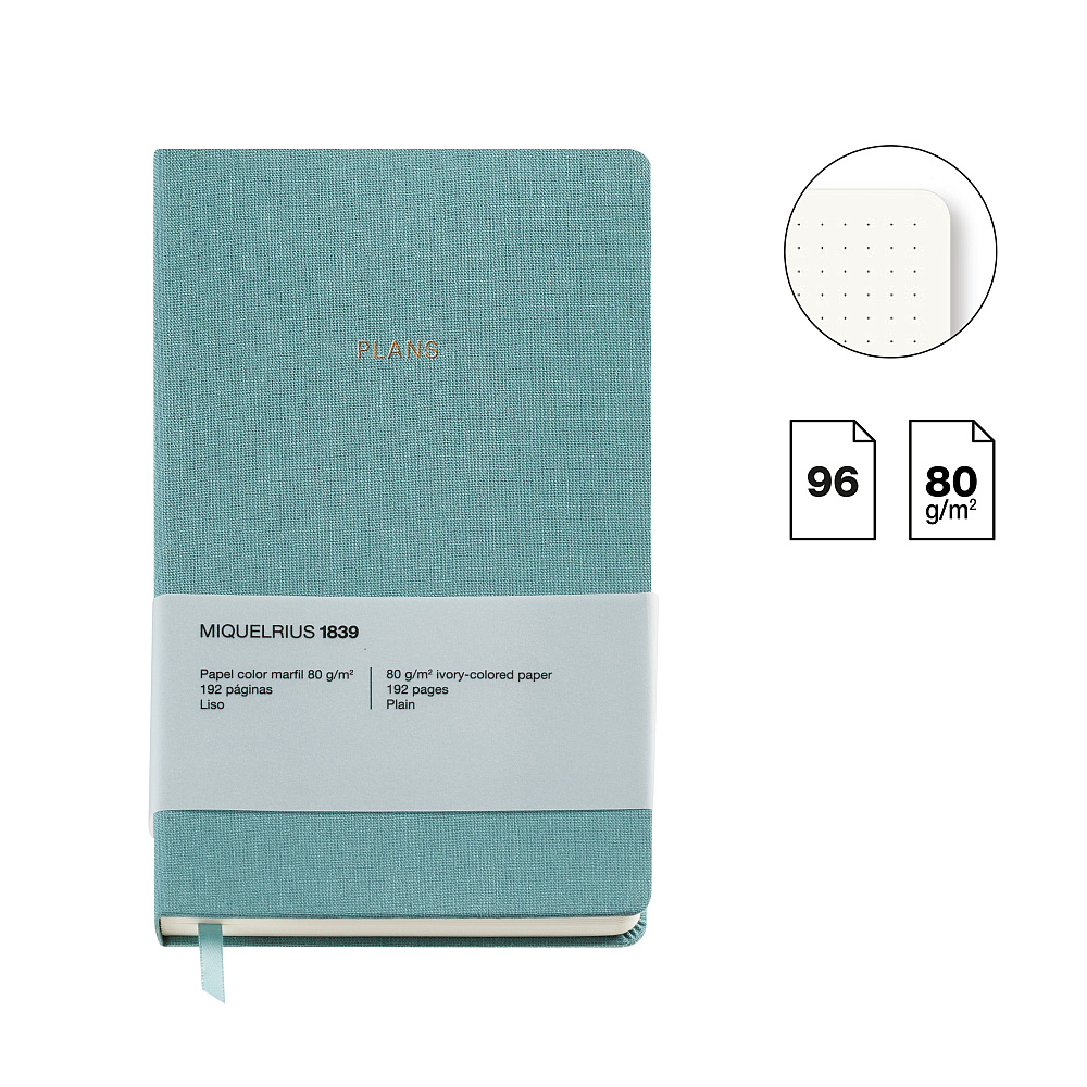 Блокнот Miquelrius "Autumn Leaves Turquoise", А5, 96 листов, в точку, бирюзовый - 3