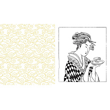 Раскраска на английском языке "Japanese Folk Art Colouring"