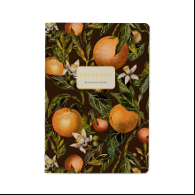 Тетрадь "Flora. Paradise. Oranges", A5, 40 листов, линейка, зеленый, оранжевый
