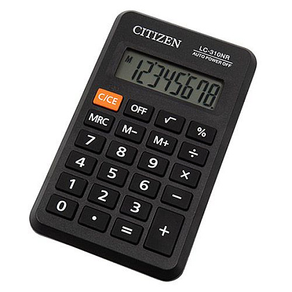 Калькулятор карманный Citizen "LC-310NR", 8-разрядный, черный