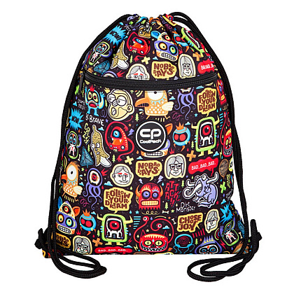 Мешок для обуви Coolpack "Scary stickers", 42.5x32.5, разноцветный 