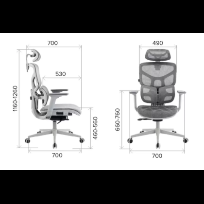 Кресло эргономичное EVERPROF Alfa, Grey, сетка, серый, металл, корпус серый - 7