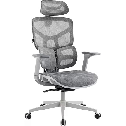 Кресло эргономичное EVERPROF Alfa, Grey, сетка, серый, металл, корпус серый