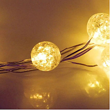 Гирлянда LED "Жемчужина" 2 м, на батарейках, 20 LED, прозрачный провод, теплый белый