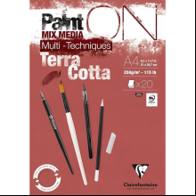 Блок-склейка "Paint'On", А4, 250г/м2, 20 листов, терракотовая бумага