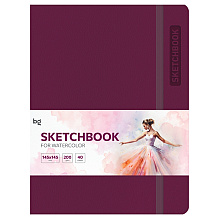 Скетчбук "Bright. Berry", А5, 200г/м2, 40 листов, бордовый
