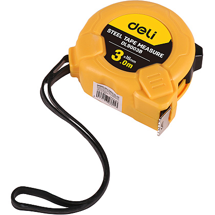 Рулетка Deli "EDL9003B", 3 м, желтый - 5