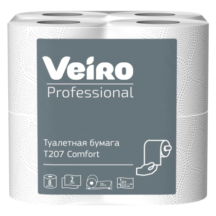 Бумага туалетная "Professional Comfort", 2 слоя, 8 рулонов