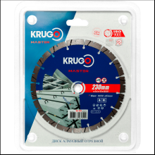 Круг алмазный по бетону Krugo Master, 230х22.23 мм, сегментный