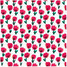 Бумага декоративная в рулоне "Red tulips", 1x0.7 м, 90 г/м2, разноцветный