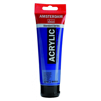 Краски акриловые "Amsterdam", 570 голубая ФЦ, 120 мл, туба