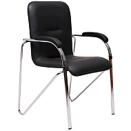 Кресло для посетителей SitUp Samba Chrome, экокожа черный