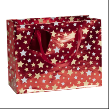 Пакет бумажный подарочный "Premium Santa2", 32x13x24 см, красный