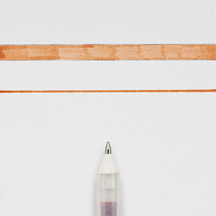 Ручка гелевая "Gelly Roll Glaze", 0.6 мм, прозрачный, стерж. коричневый - 2