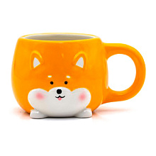 Кружка керамическая "Corgi", 450 мл, оранжевый