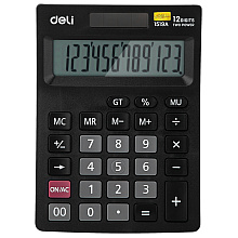 Калькулятор настольный Deli Core "1519A", 12-разрядный, черный