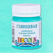 Краска акриловая глянцевая "Декола", 735 мятная, 50 мл., банка