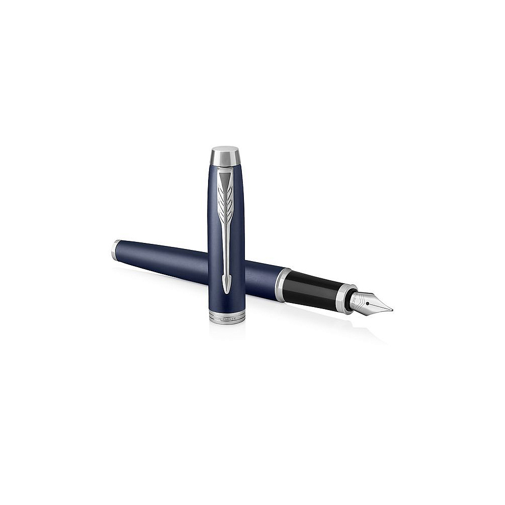 Ручка перьевая "Parker IM Matte Blue CT", F, синий, серебристый, патрон черный - 3