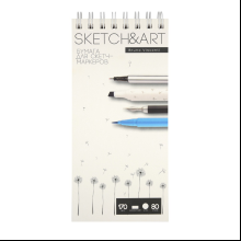 Скетчбук "Sketch&Art", 18.5х25 см , 170 г/м2, 80 листов, на спирали