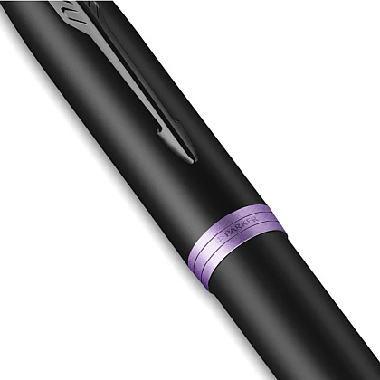 Ручка-роллер Parker "IM Vibrant Rings T315 Amethyst Purple PVD", 0,5 мм, черный, фиолетовый, стерж. черный - 6