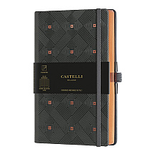 Блокнот Castelli Milano "Maya Copper", А5, 96 листов, линейка, черный, медный