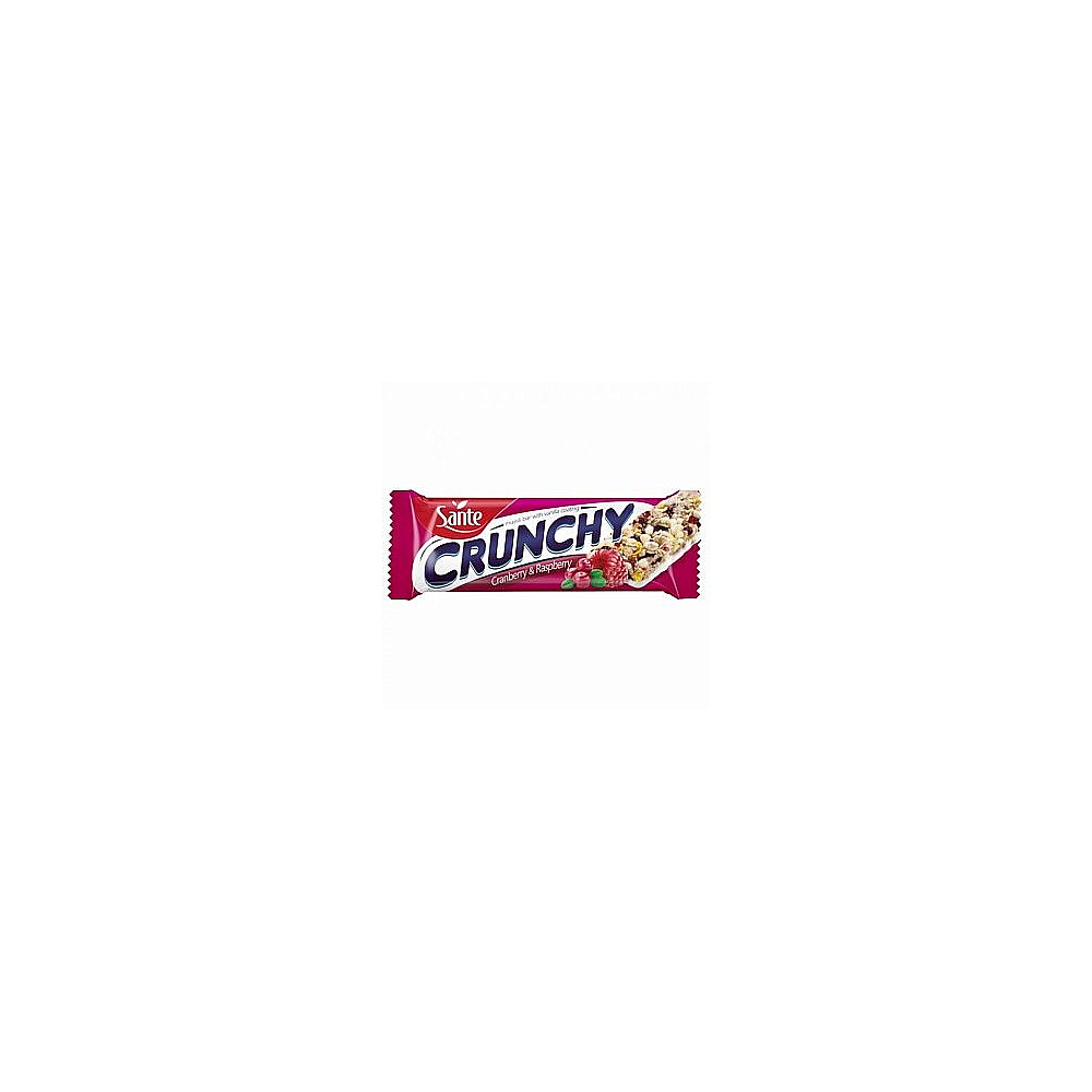 Батончик мюсли "Sante Crunchy" с клюквой и малиной в йогуртовой глазури , 40 г