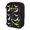 Пенал "Night bats1" с наполнением, 3 отделения, черный - 5
