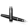 Ручка перьевая "Parker IM Black Lacquer CT", F, черный, серебристый, патрон синий - 3