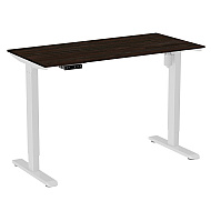Стол с электроприводом WellDesk Light 1300x675х18 белый/дуб термо черно-коричневый (9116310+9178193)