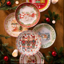 Тарелка фарфоровая "Christmas carousel", 30 см , разноцветный