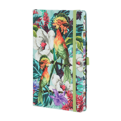 Блокнот "Eden exotic", А5, 96 листов, линейка, на резинке, разноцветный, зеленый - 3