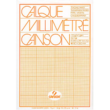 Блок-склейка кальки миллиметровой "Canson", 29.7x42 см, 50 листов, 70 г/м2