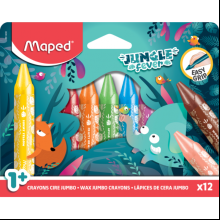 Мелки восковые Maped "Jungle fever Wax Jumbo", 12 цветов, ассорти 