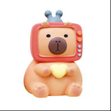 Копилка "Capybara TV", пластик, коричневый