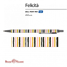 Ручка шариковая автоматическая "Felicita. Полоска", 0.7 мм, разноцветный, стерж. синий