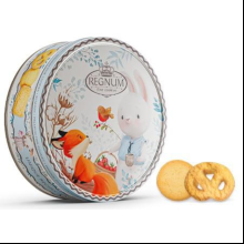 Печенье сдобное Regnum "Зайчик с корзинкой", в жестяной банке, 150 гр