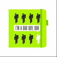 Скетчбук "I’m a bad guy", 12х12 см, 140 г/м2, 80 листов, зеленый луг