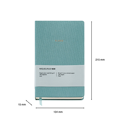 Блокнот Miquelrius "Autumn Leaves Turquoise", А5, 96 листов, в точку, бирюзовый - 4