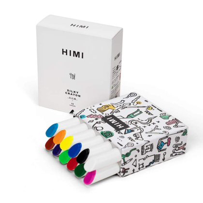 Мелки восковые "Himi Miya Silky Crayon", 12 цветов, ассорти
