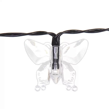 Гирлянда уличная "Бабочка", 3 м, 20 LED, тепло белый, солнечная батарея - 2