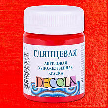 Краска акриловая глянцевая "Декола", 331 красная, 50 мл., банка