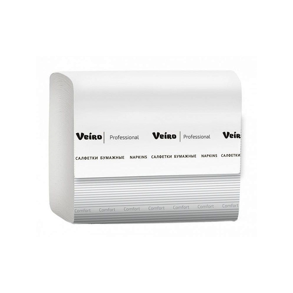 Салфетки бумажные Veiro "Professional Comfort" V-сложения, 220 шт, 21x16.2 см, белый