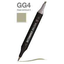 Маркер перманентный двусторонний "Sketchmarker Brush", GG4 серо-зеленый 4